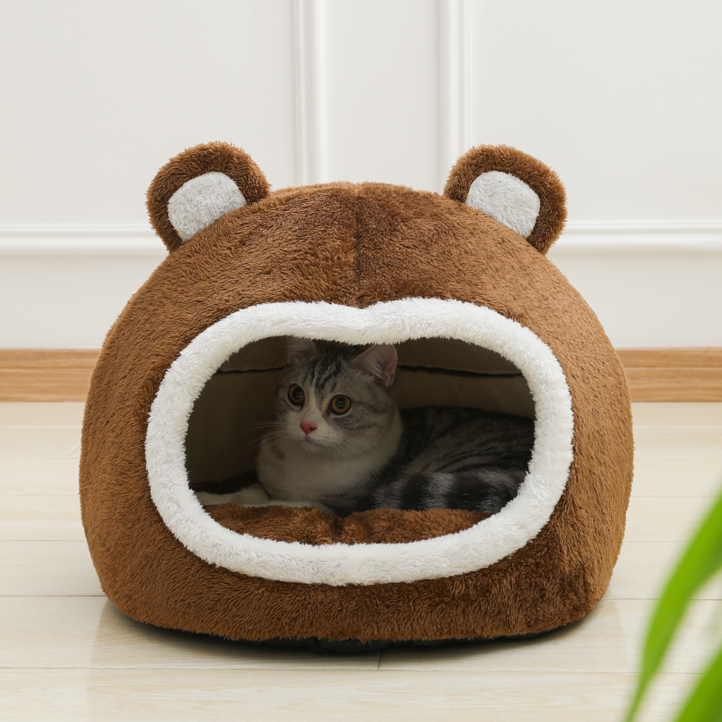 Cama Casa para Gato en Forma de Oso