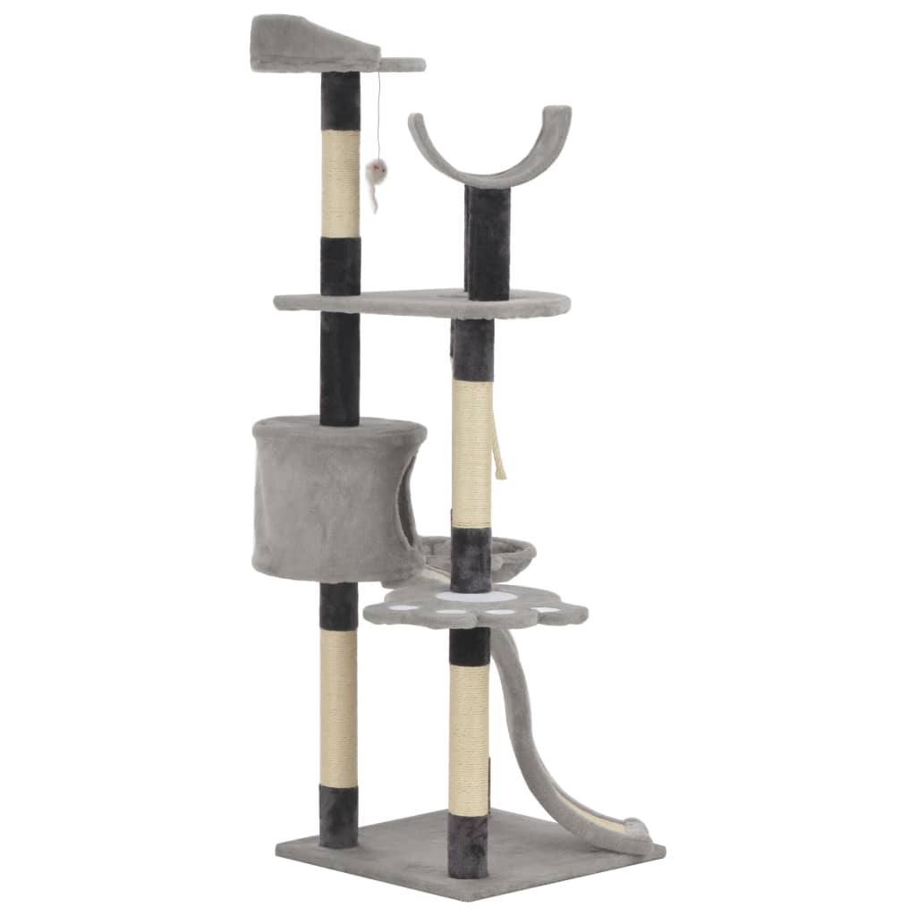 Árbol para Gato NNEVL con Postes Rascadores de Sisal Gris 145 cm