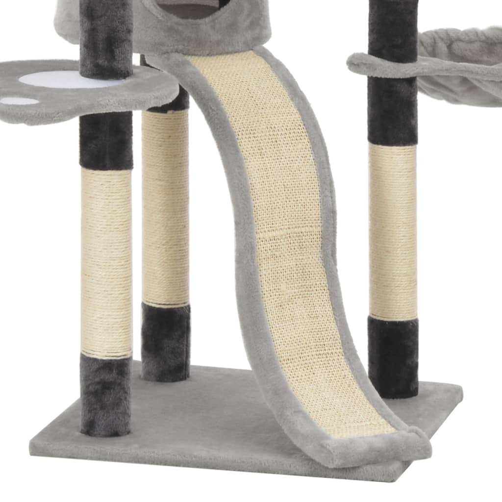 Árbol para Gato NNEVL con Postes Rascadores de Sisal Gris 145 cm