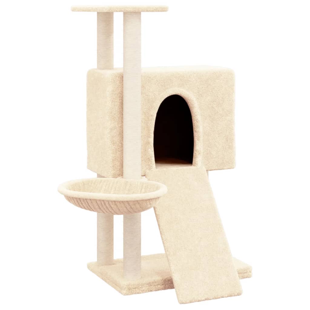 Árbol para Gato NNEVL con Postes Rascadores de Sisal Crema 96 cm