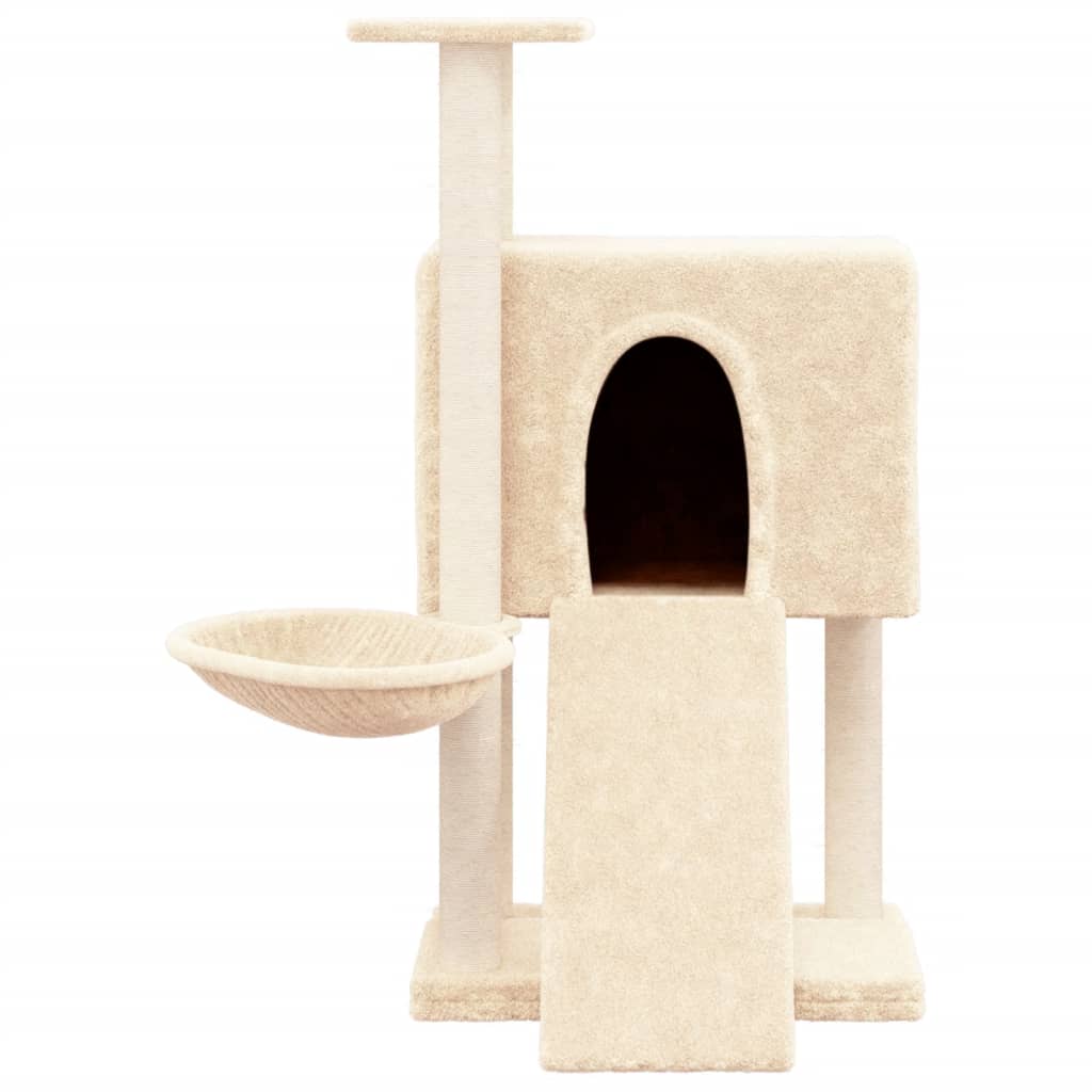 Árbol para Gato NNEVL con Postes Rascadores de Sisal Crema 96 cm