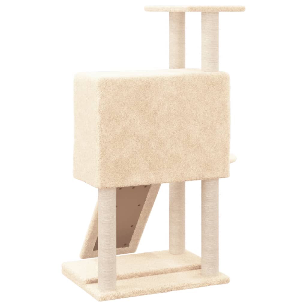 Árbol para Gato NNEVL con Postes Rascadores de Sisal Crema 96 cm