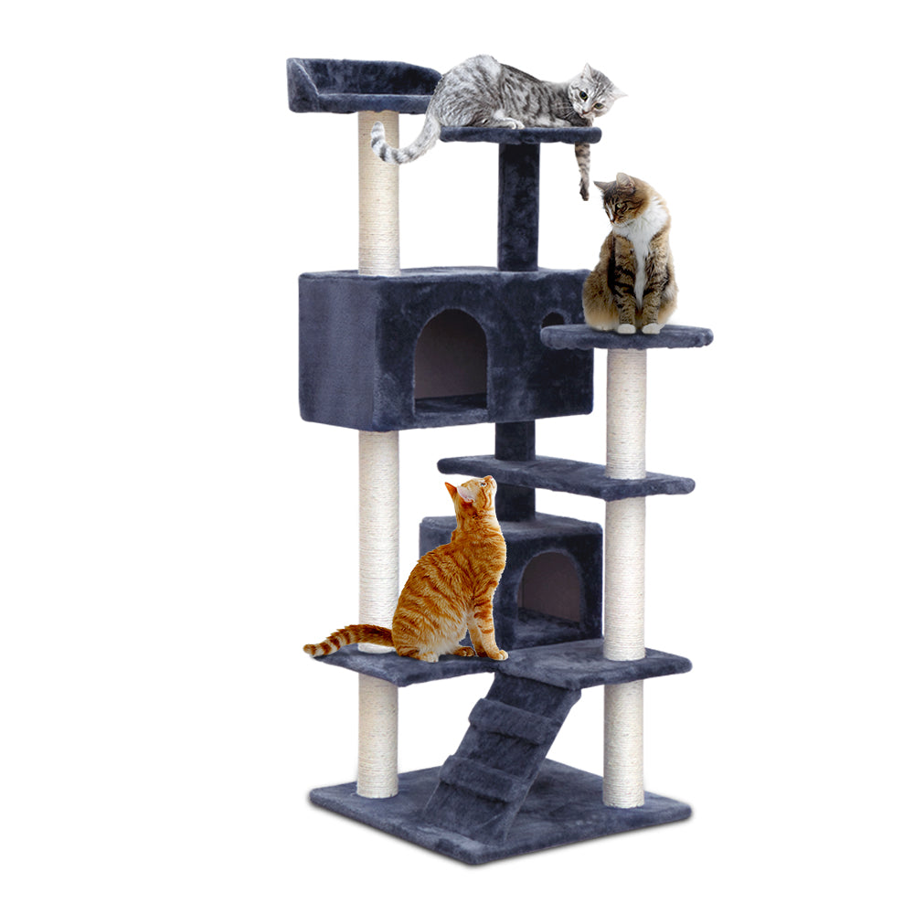 Árbol para Gato NNEDSZ 134cm con Poste Rascador - Torre Condominio Azul