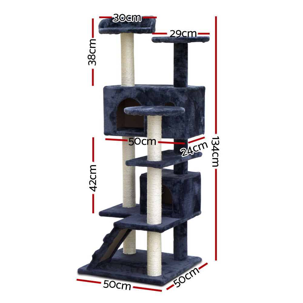 Árbol para Gato NNEDSZ 134cm con Poste Rascador - Torre Condominio Azul