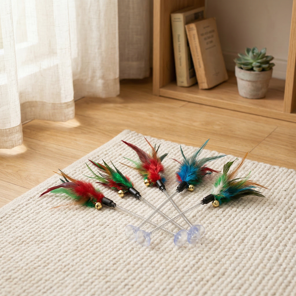 Pluma con Resorte para Gato