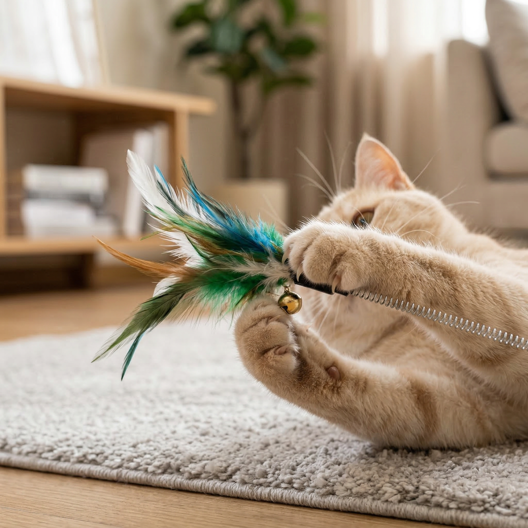 Pluma con Resorte para Gato