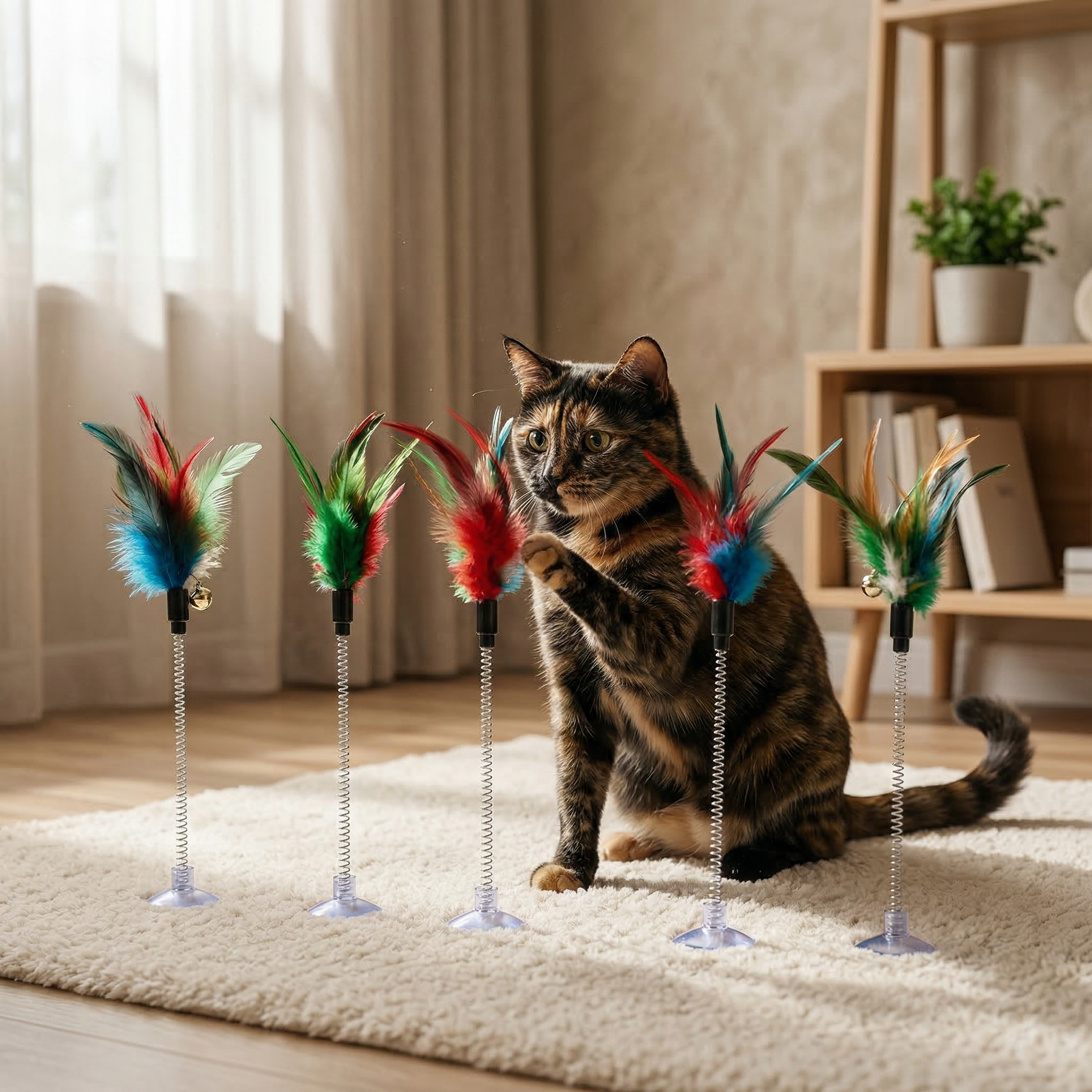 Pluma con Resorte para Gato