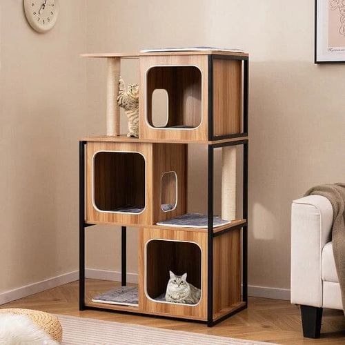 Árbol para Gato con Marco de Metal y Postes Rascadores
