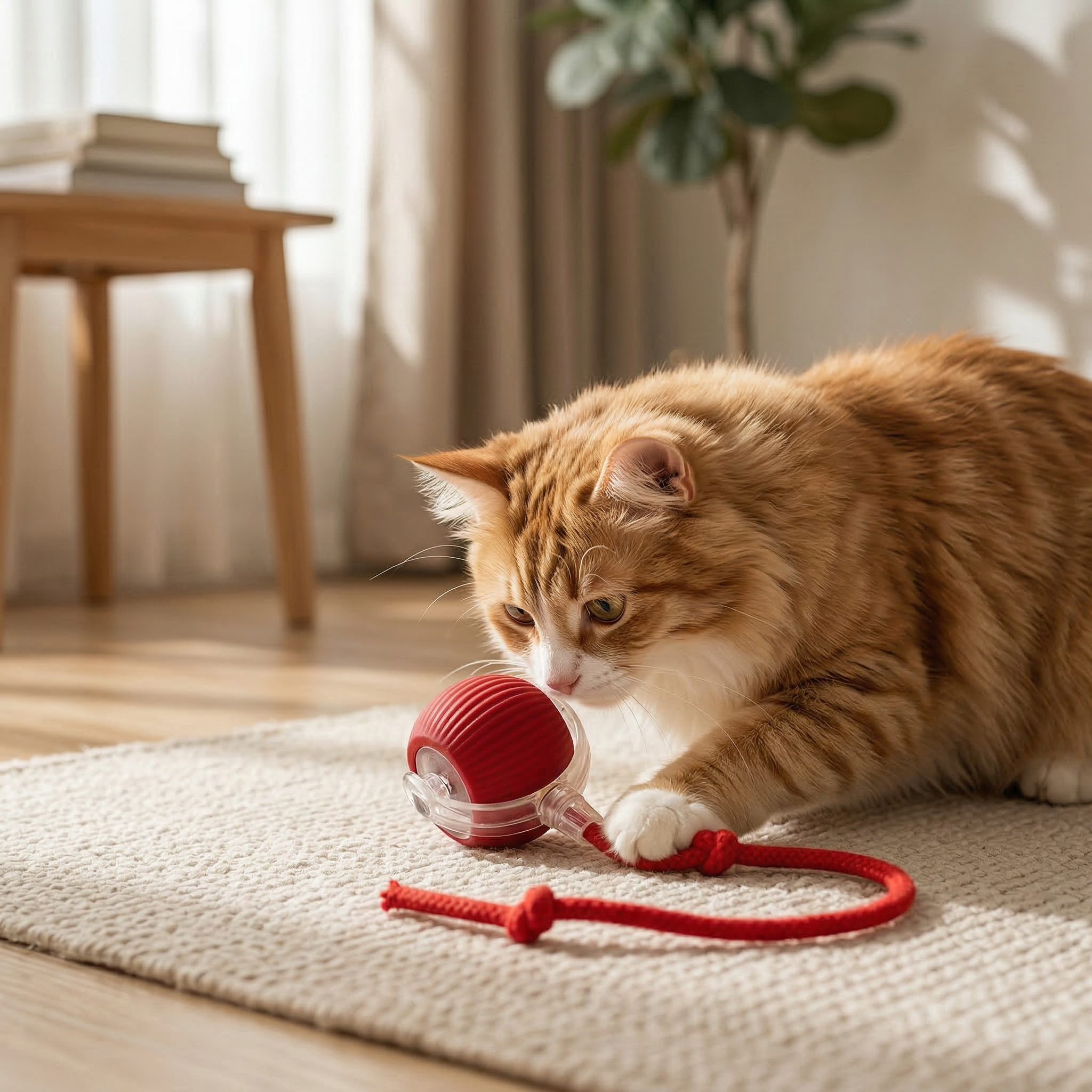 Pelota Inteligente Recargable para Gato de Tela o Goma