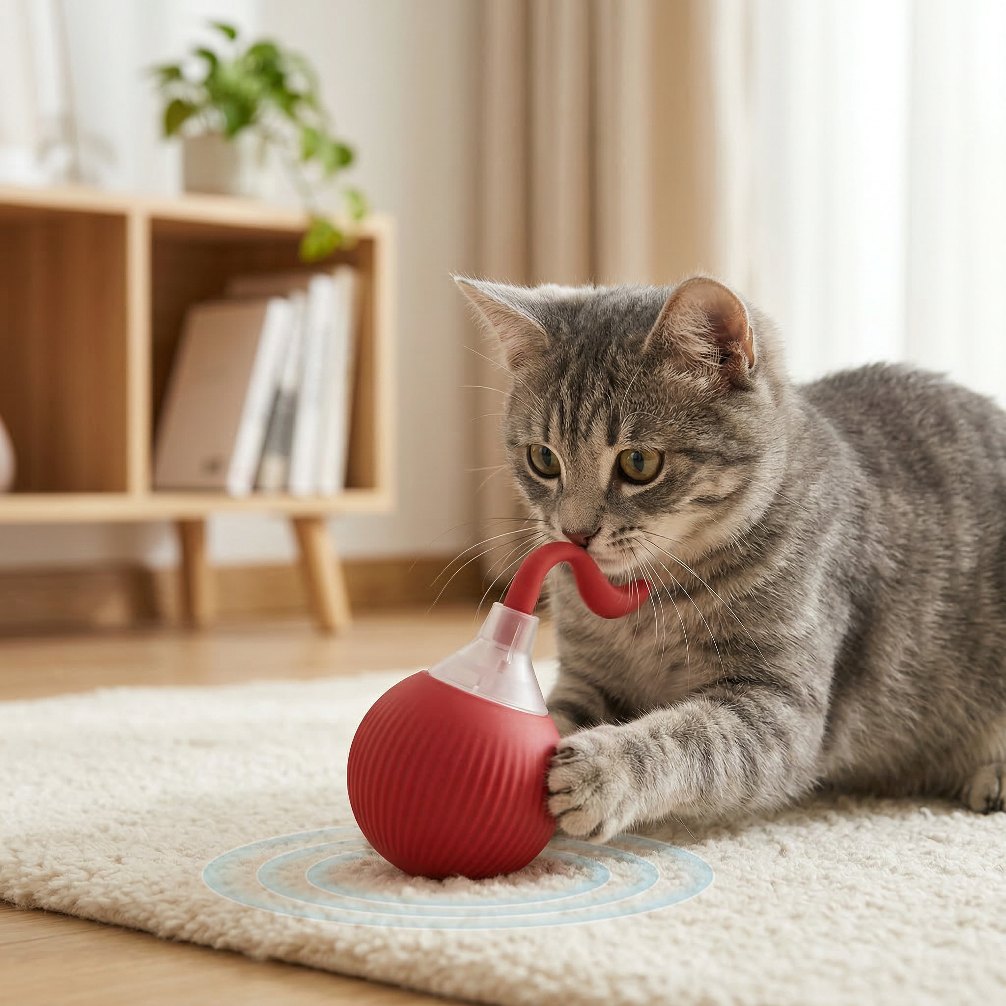 Pelota Inteligente Recargable para Gato de Tela o Goma