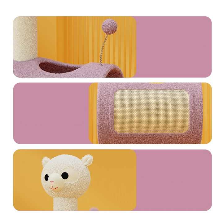 Árbol para Gato NNEDSZ con Tema de Dinosaurio Verde y Túnel - Poste Rascador Multifuncional