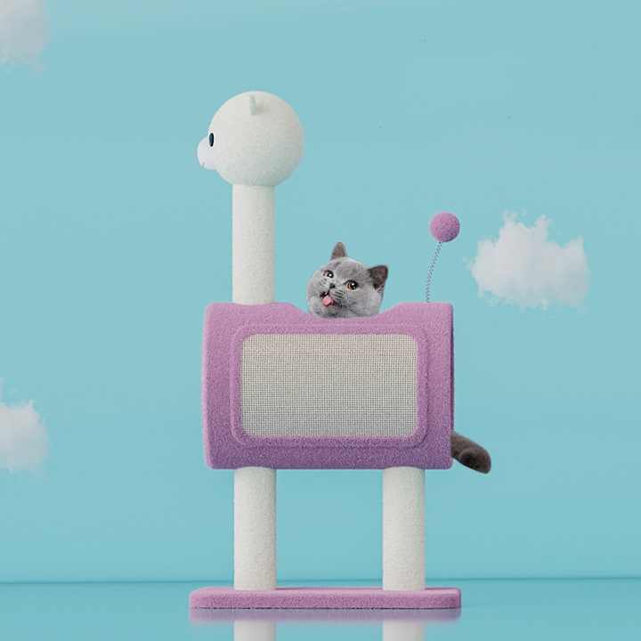 Árbol para Gato NNEDSZ con Tema de Dinosaurio Verde y Túnel - Poste Rascador Multifuncional