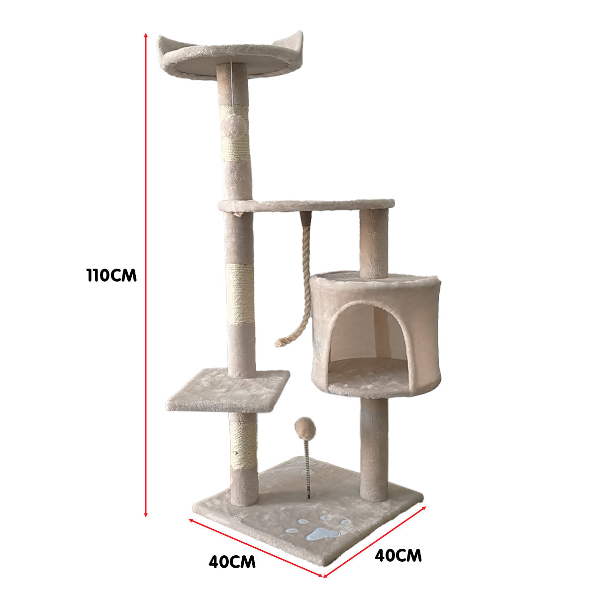 Árbol Rascador para Gato NNEDPE 110cm - Beige