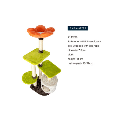 Árbol para Gato HONEYPOT CAT® Tema de Flores Coloridas 118cm