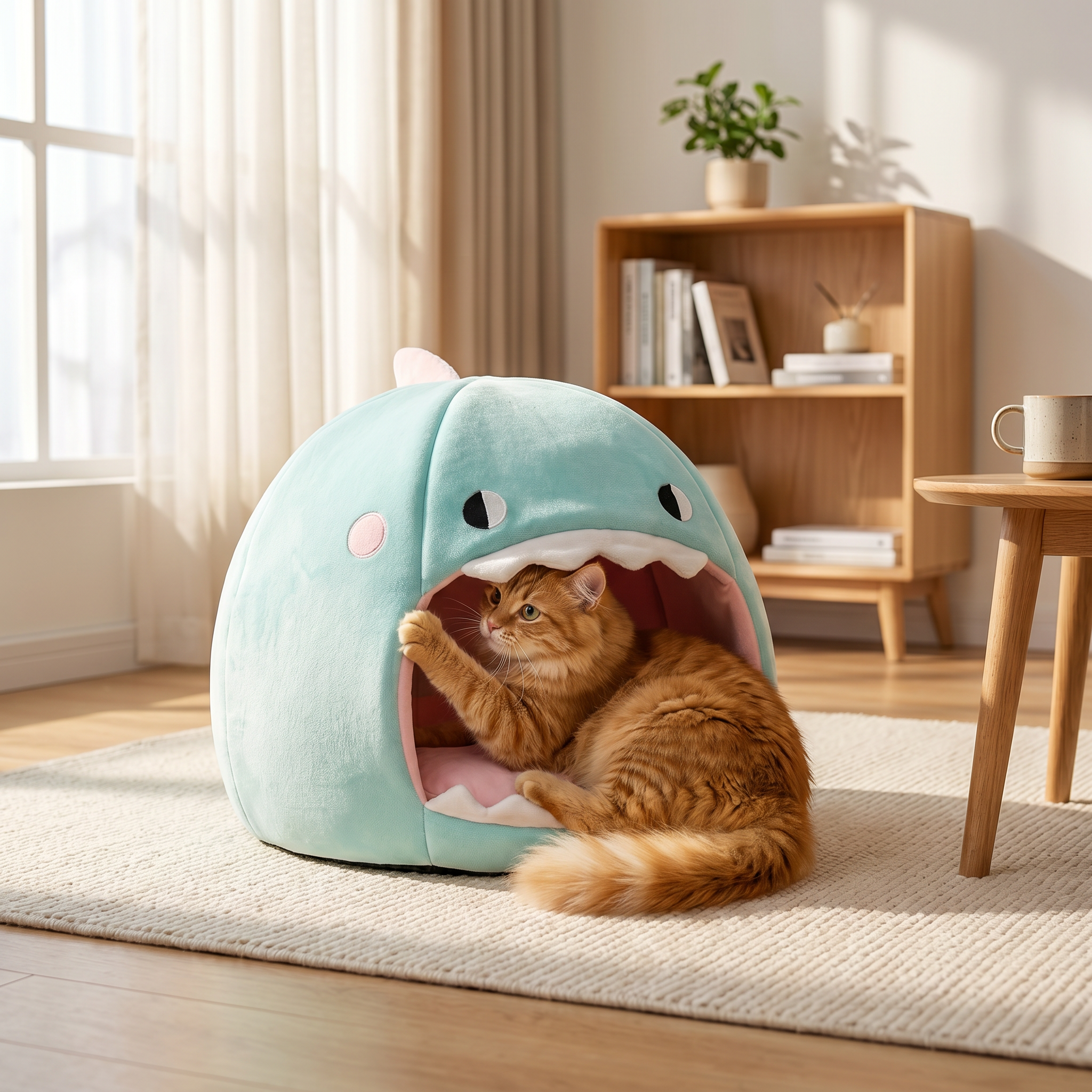 Cama para Gato en Forma de Tiburón