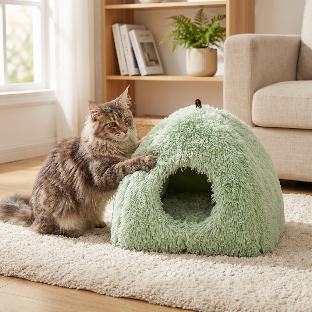 Cama Casa Suave y Cálida para Gato