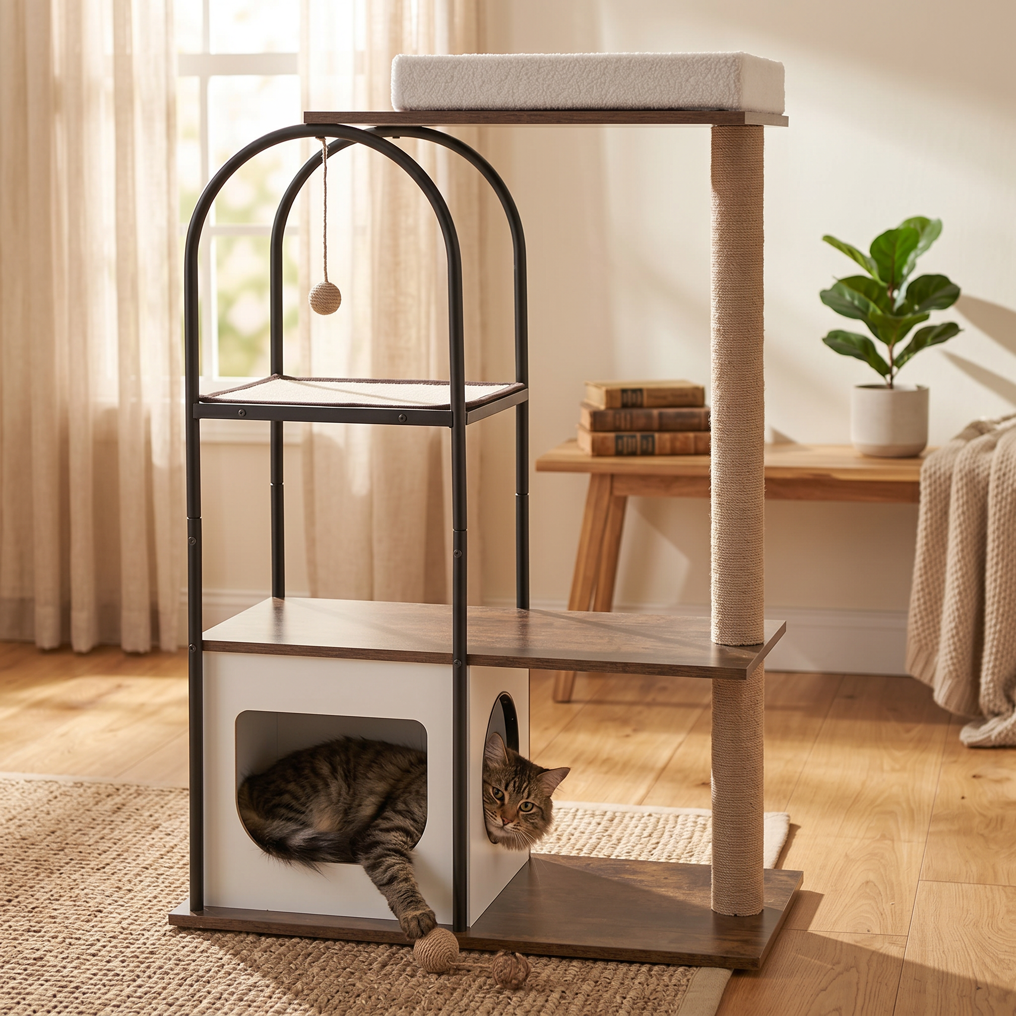 Árbol para Gato con Marco de Metal de 118 cms