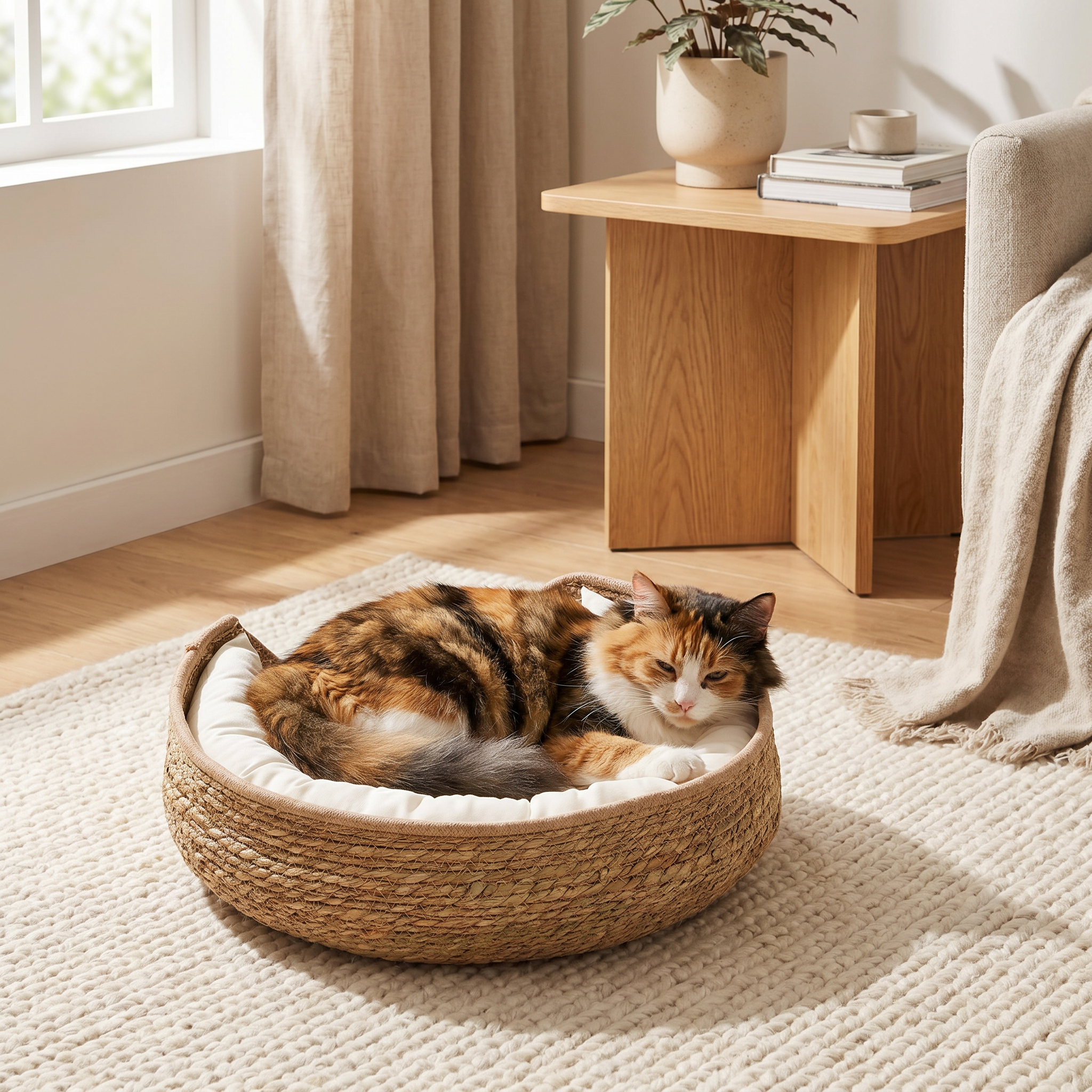 Cama tejida para gato con cojín Suave