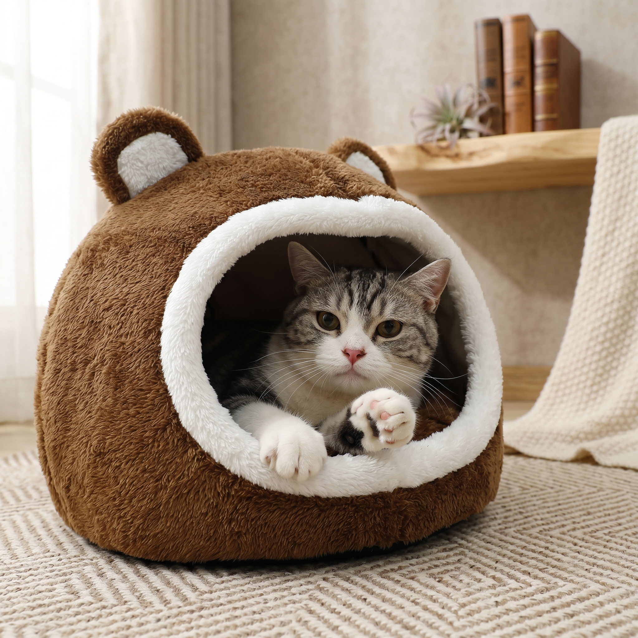 Cama Casa para Gato en Forma de Oso