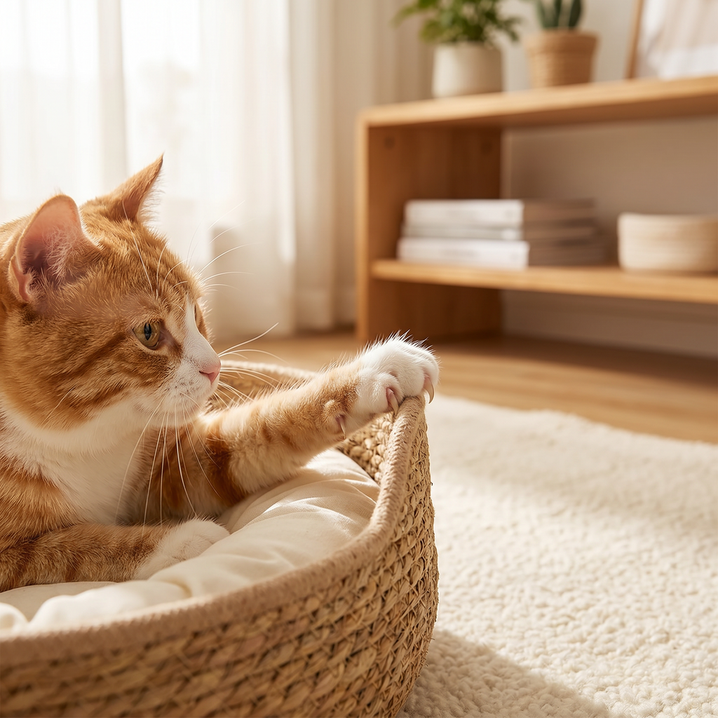 Cama tejida para gato con cojín Suave