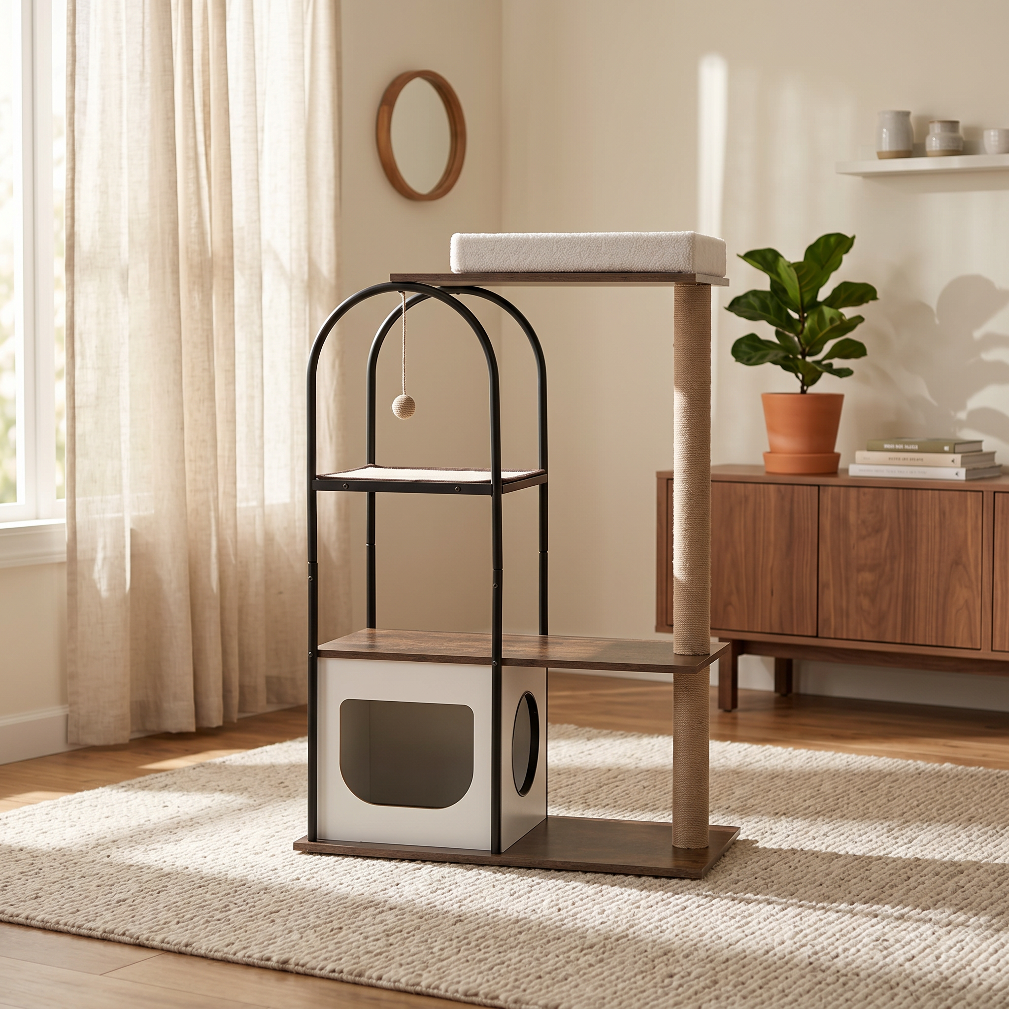 Árbol para Gato con Marco de Metal de 118 cms