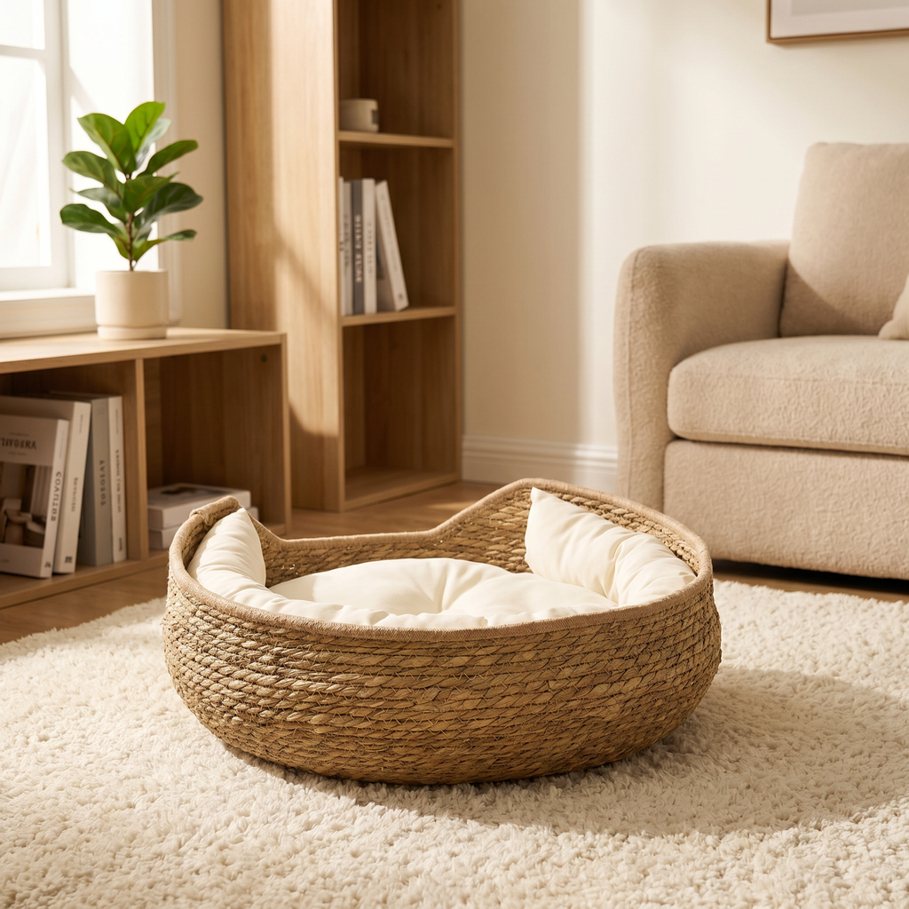 Cama tejida para gato con cojín Suave