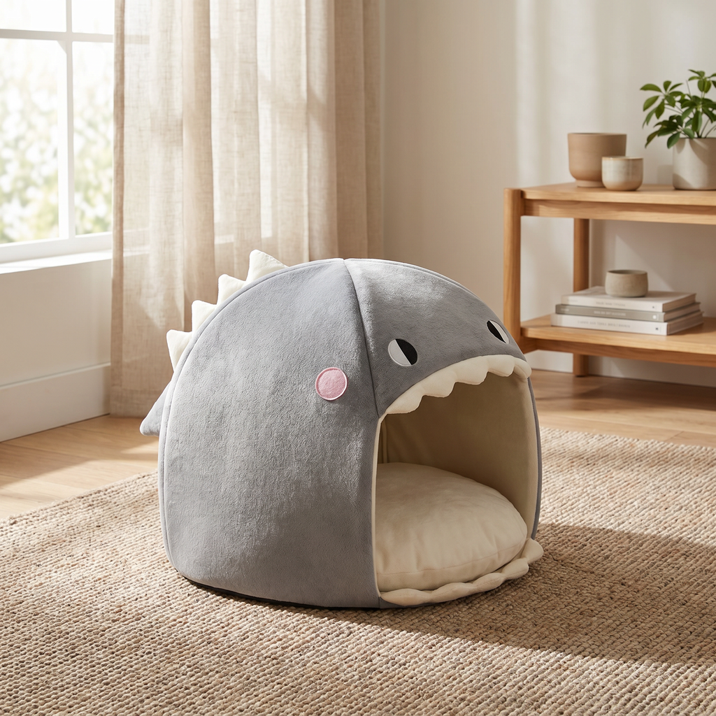 Cama para Gato en Forma de Tiburón